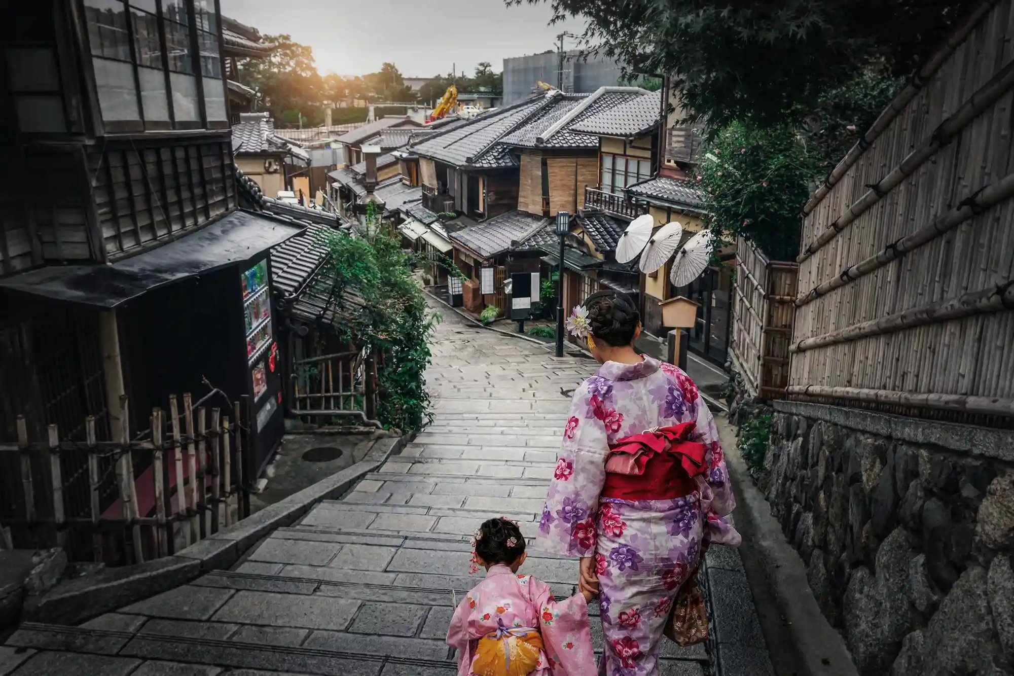 A lane of townhouses