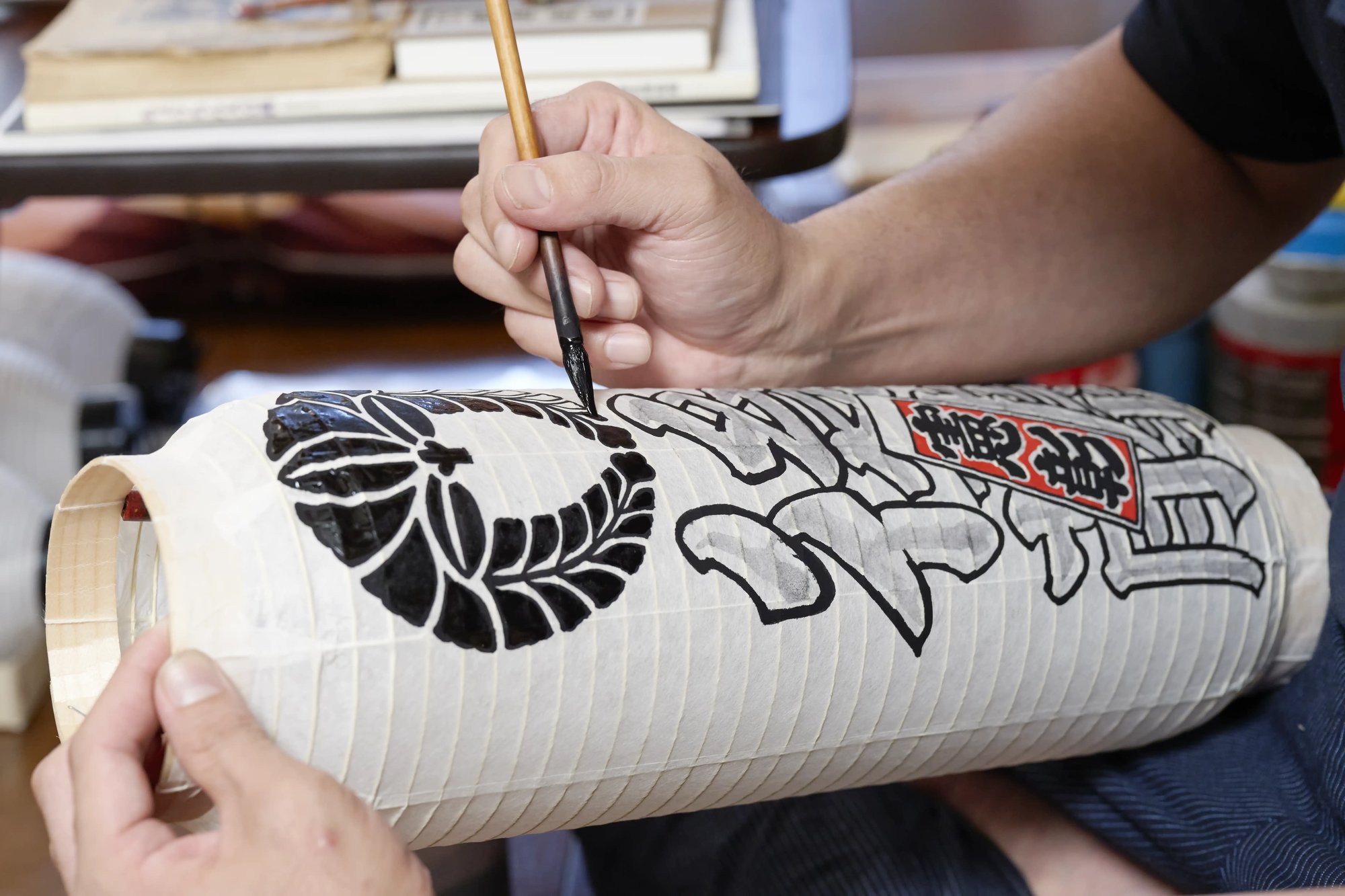 Painting a paper lantern
