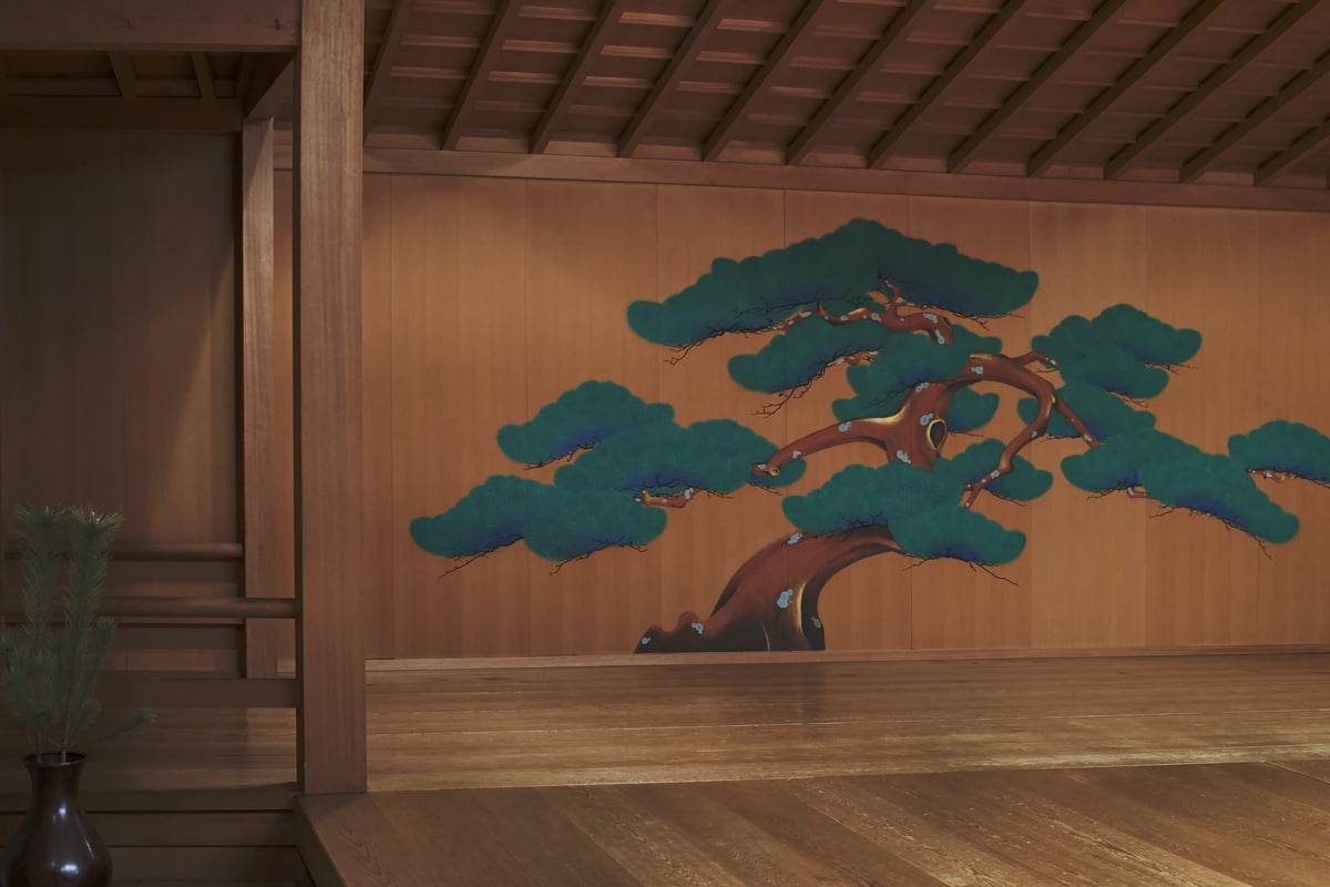 The noh stage and its painted pine