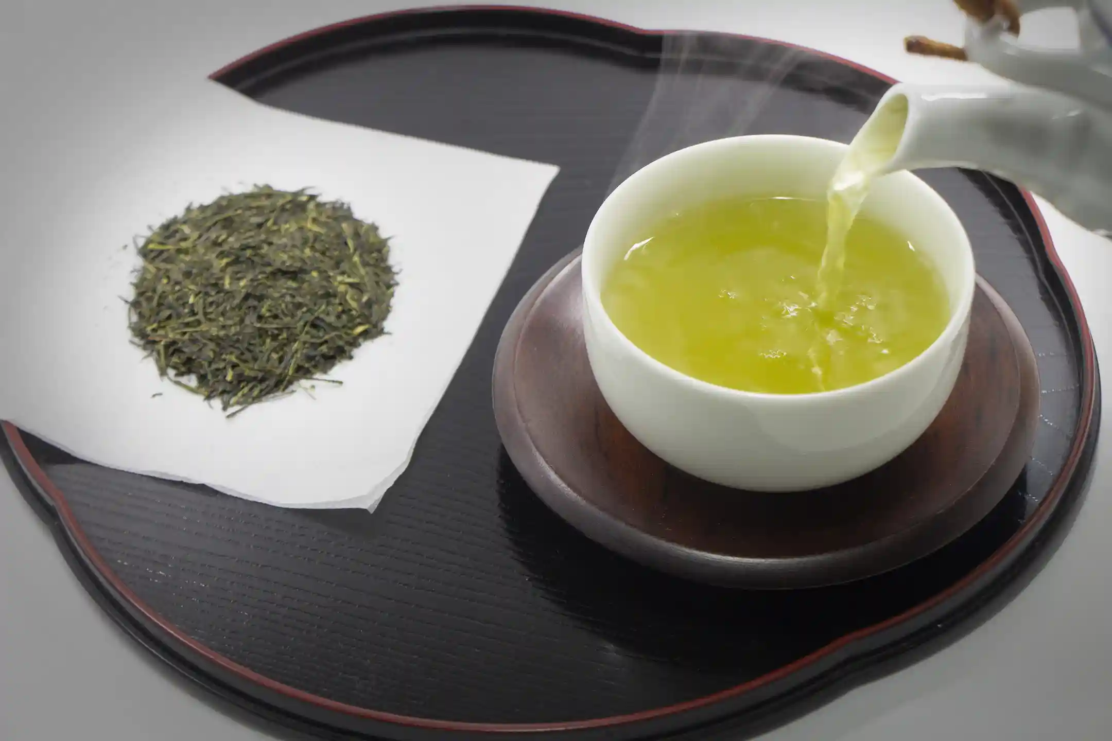 Green tea being brewed