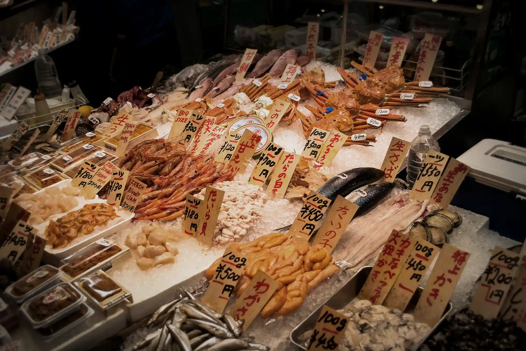 Japanese kitchen knives laid out
