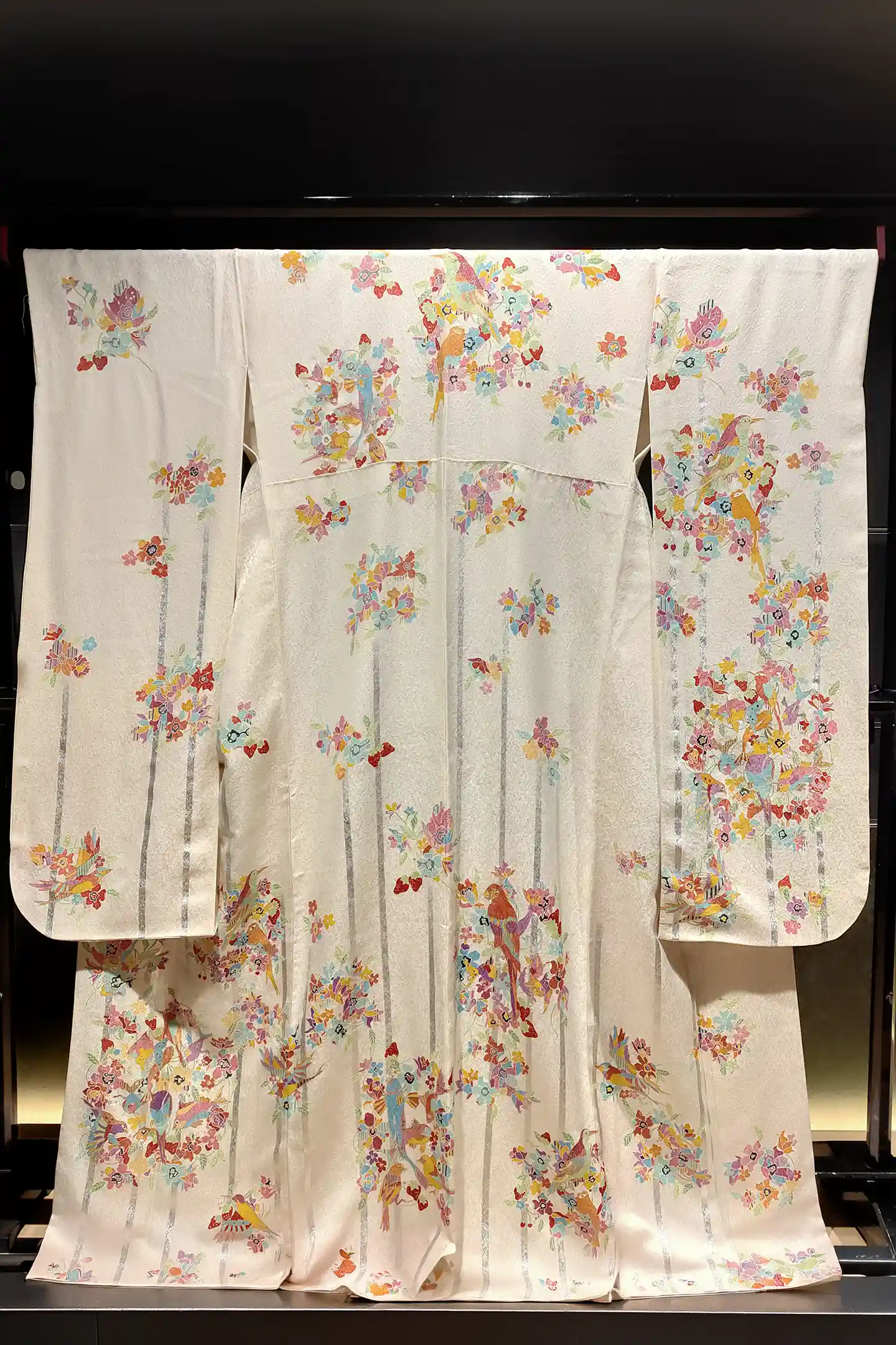 Hand-dyed silk in the yuzen technique