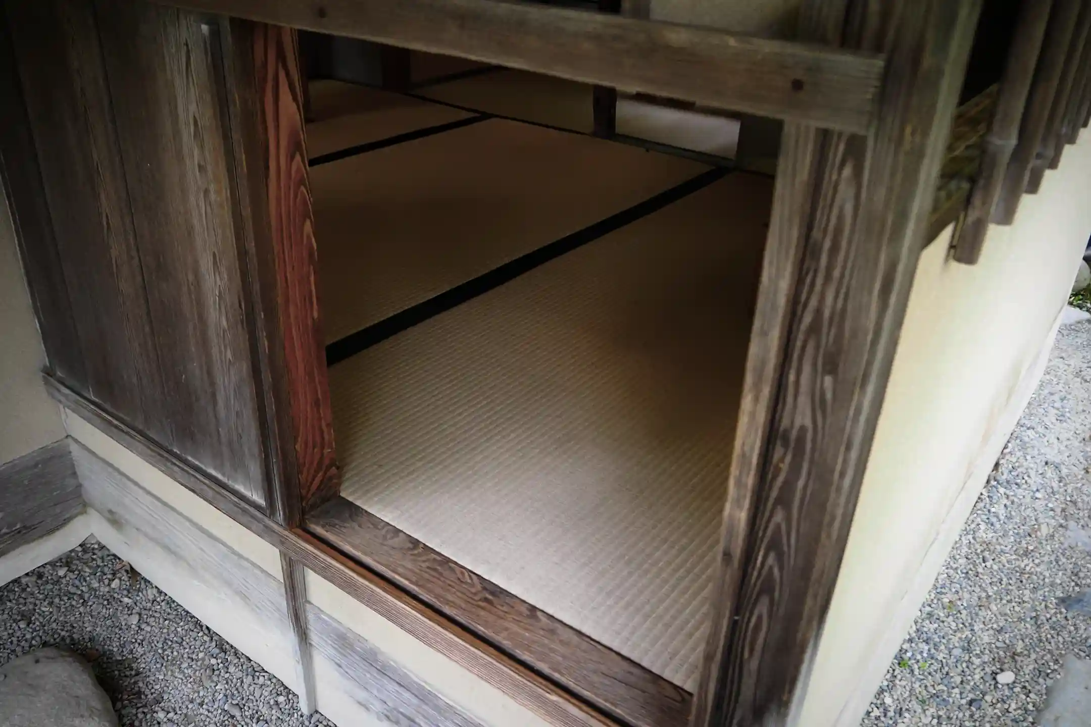 The low crawl-in entrance of a tea room