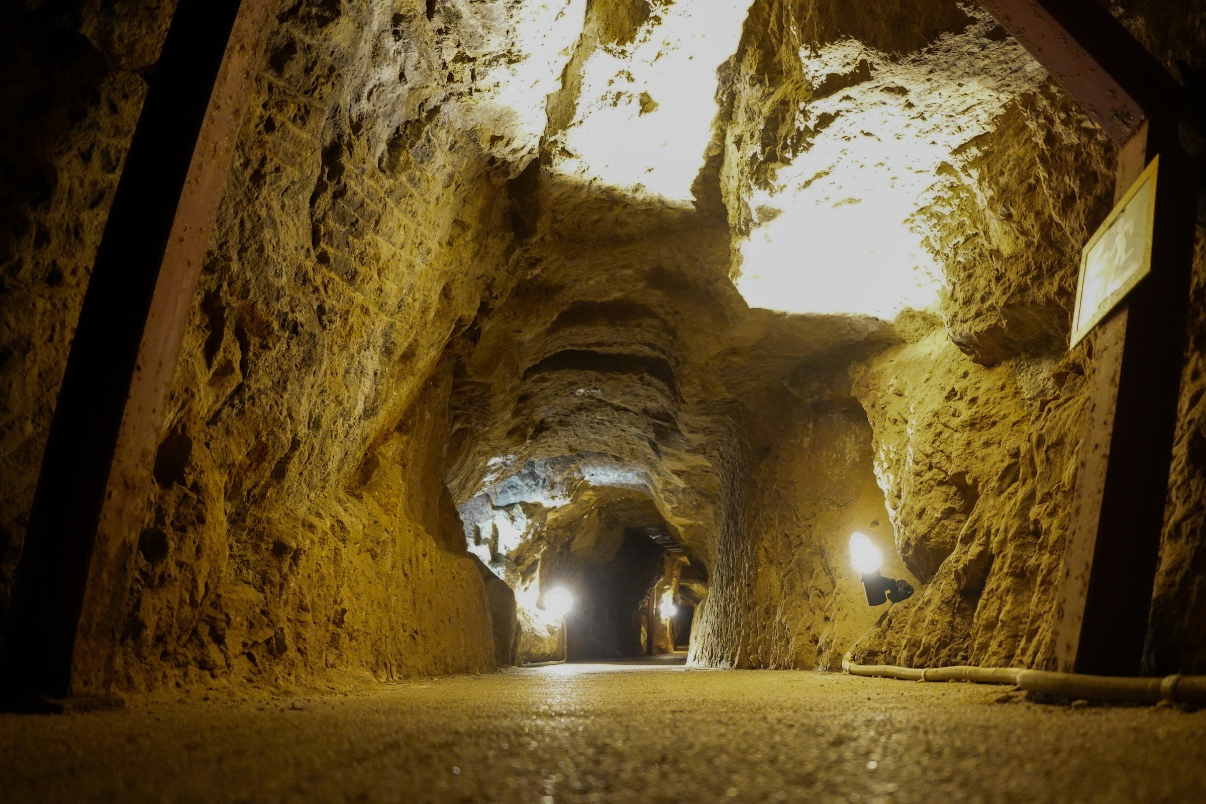Inside a hand-cut mine gallery at Iwami Ginzan