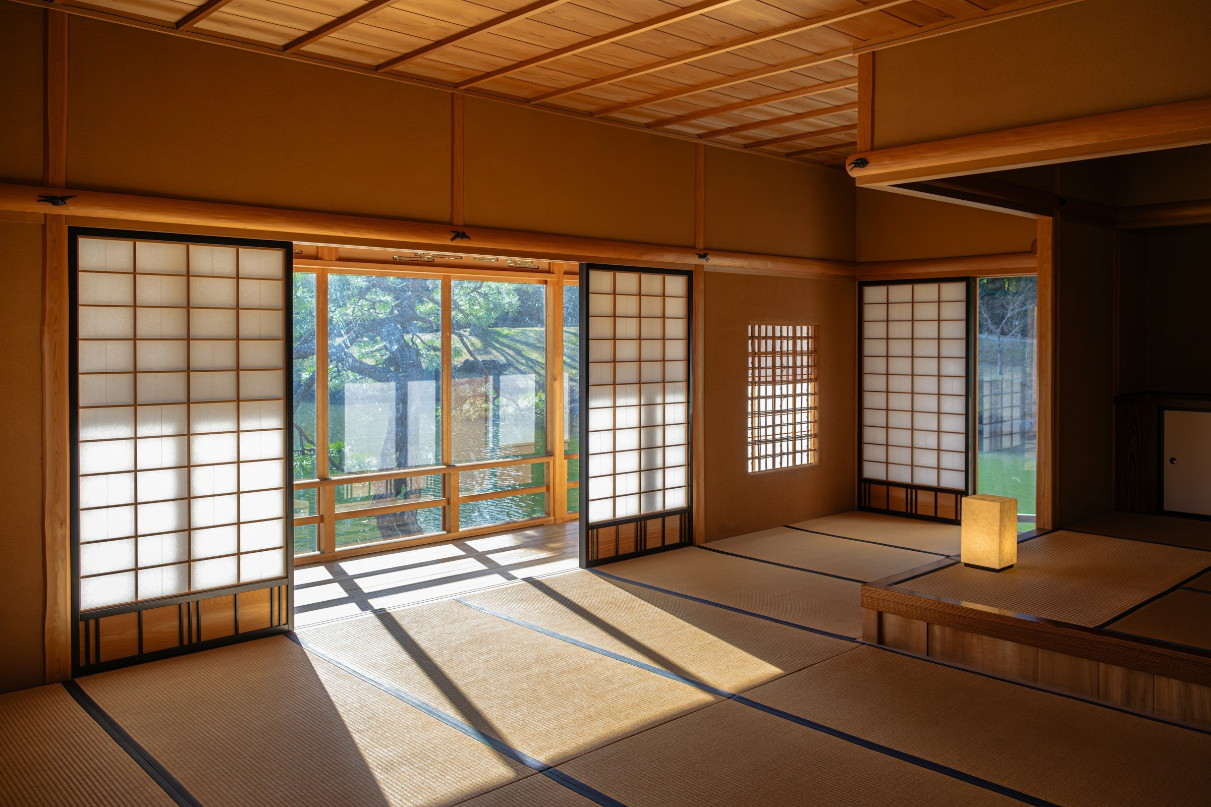 A tatami room in a traditional inn